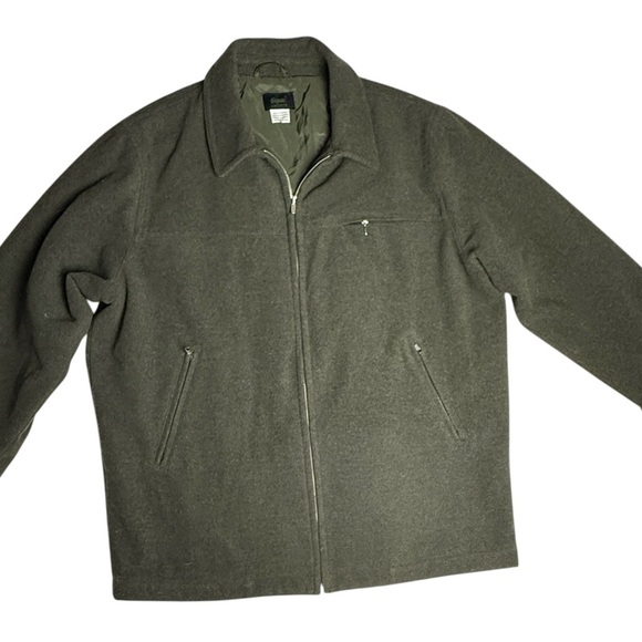 Lacoste Other - VTG Lacoste Wool Jacket Olive Green Full Zip Collared Pockets Lined SZ XXL READ